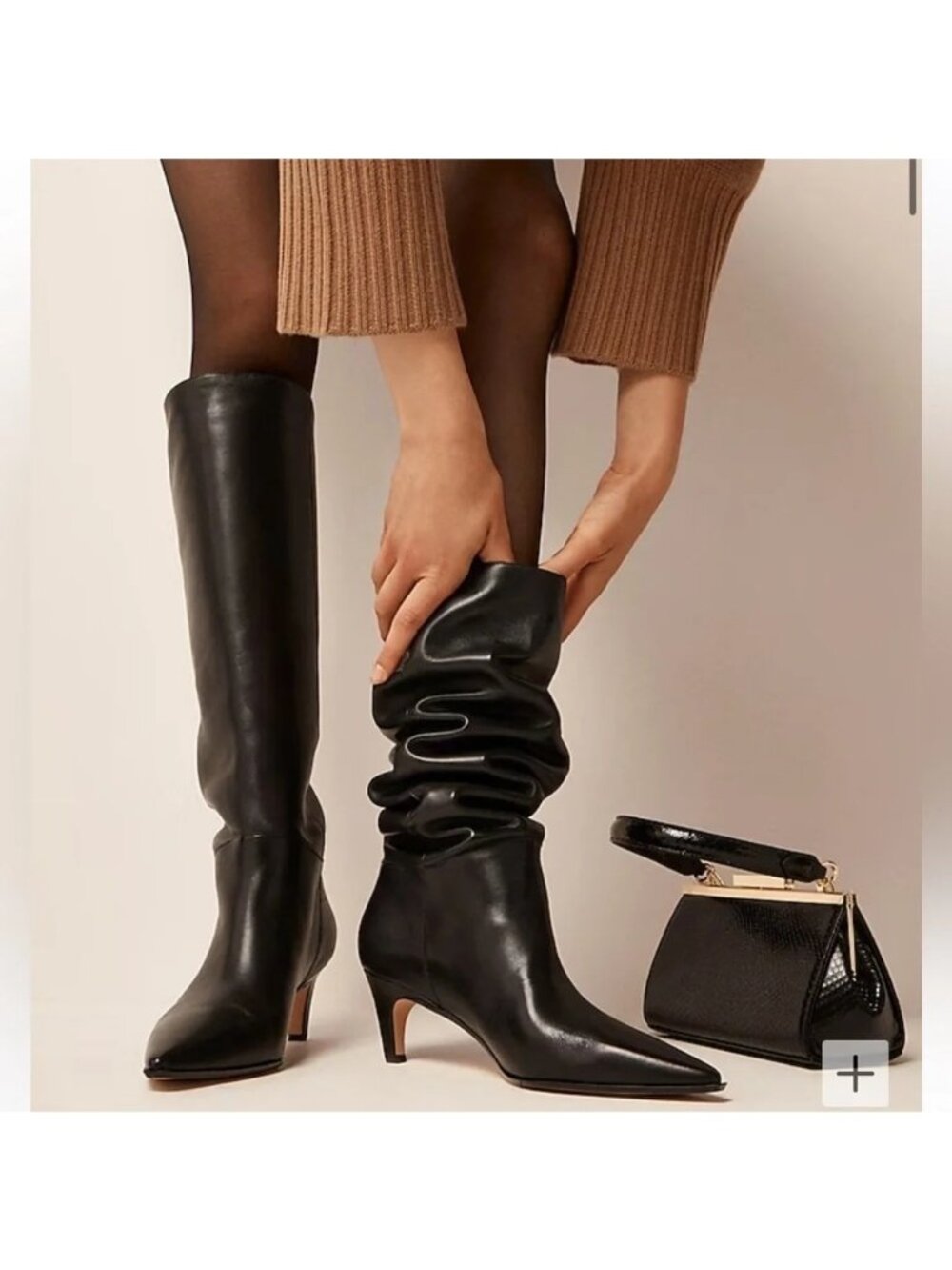 J. Crew Stevie knee-high boots in leather Black Size 7 Contemporary Preppy
